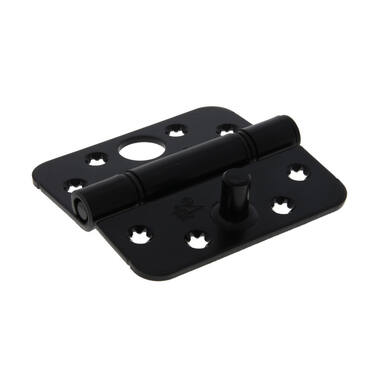 Veiligheidsscharnier Zwart 89x89mm SKG 3-sterren draagvermogen 140kg met ronde hoek