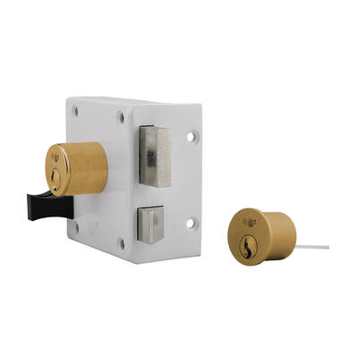 Oplegcilinderslot met losse Messing cilinder SKG2 Din links Doornmaat 50mm DR1, inclusief 3 sleutels