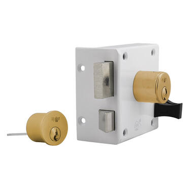 Oplegcilinderslot met losse Messing cilinder SKG2 Din rechts Doornmaat 50mm DR2, inclusief 3 sleutels