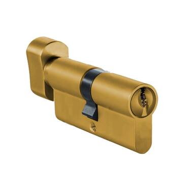 Knopcilinder dubbel Messing 30/35mm SKG2, sleutelzijde 5mm verlengd