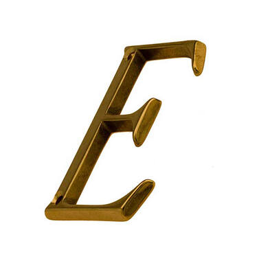 Huisletter Messing Letter E klassiek 80 mm