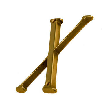 Huisletter Messing Letter X klassiek 80 mm