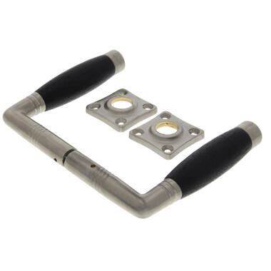 Deurkruk Mat nikkel Ton-model Weijntjes Zwarte greep 110 mm