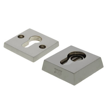 Veiligheidsrozetten set kerntrek Mat nikkel PVD Bauhaus SKG3 Vierkant 55mm