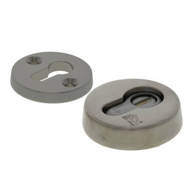 Veiligheidsrozetten set kerntrek Mat nikkel PVD SKG3 Rond 58mm