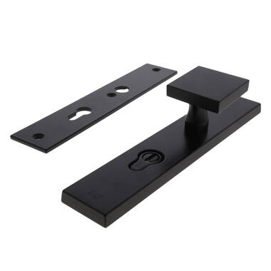 Veiligheidsbeslag SKG 3-sterren met kerntrekbeveiliging Zwart PC72 Bauhaus met vierkante knop
