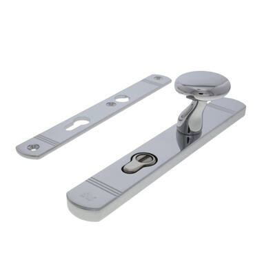 Veiligheidsgarnituur kerntrek Chroom met knop PC72 SKG3 Art Deco