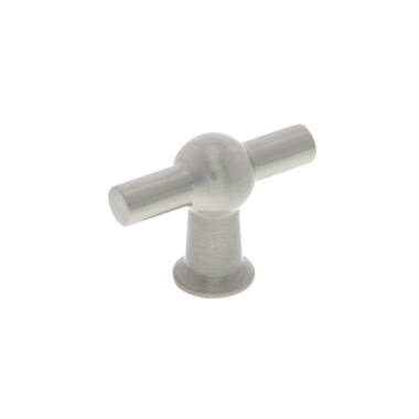 Meubelknop Mat nikkel T-model bolder