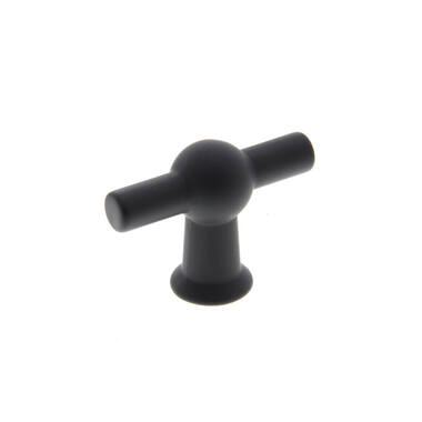 Meubelknop Mat zwart T-model bolder