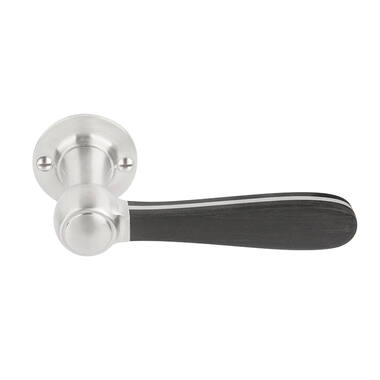 Deurkruk RVS/zwart Bosco Lazaro Rosa-Violan 132mm LZ100-G op verende rozet