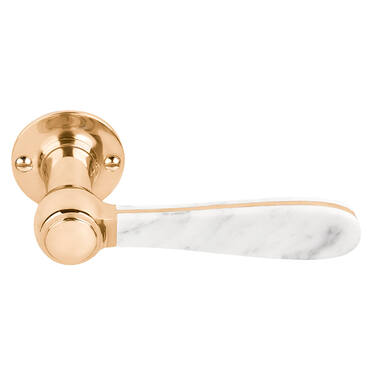 Deurkruk Messing/marmer Bosco Lazaro Rosa-Violan 132mm LZ100MA-G op verende rozet