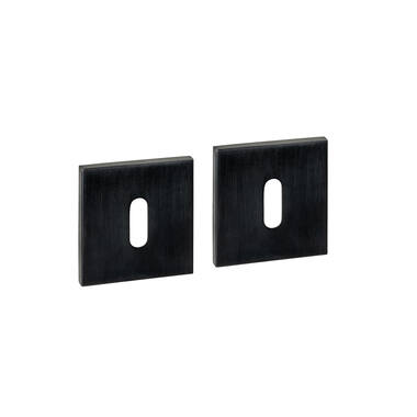 Sleutelrozetten verdekt 53x53x6mm PVD zwart