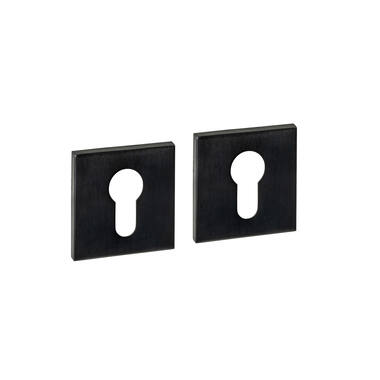 Cilinderrozetten verdekt 53x53x6mm PVD zwart