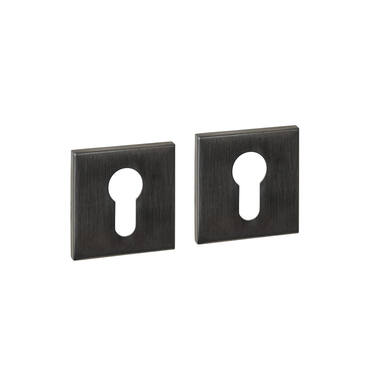 Profielcilinderrozet verdekt 53x53x6mm PVD antraciet