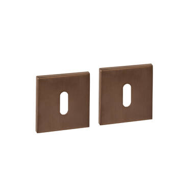 Sleutelrozetten verdekt 53x53x6mm PVD brons