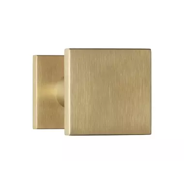 Voordeurknop Mat Goud PVD Vierkant 60 mm Vast op Rozet – BSQ60V