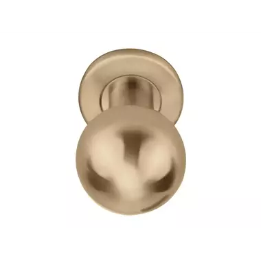 Voordeurknop licht brons PVD Rond 50 mm Draaibaar op Rozet – LB501D