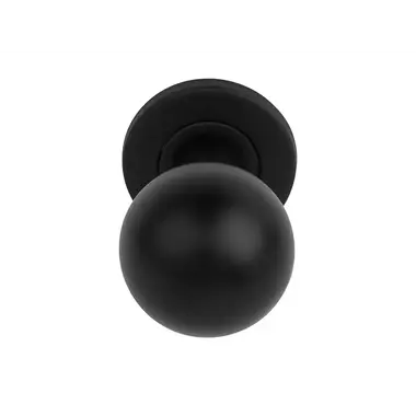 Voordeurknop Zwart Rond 50 mm Draaibaar op Rozet – LB501D