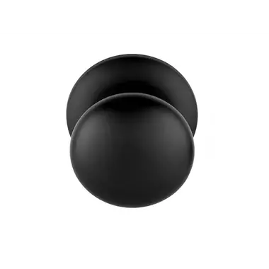 Voordeurknop Zwart Rond 80 mm Vast op Rozet – LB80V