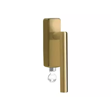 Draaikiep raamkruk Mat Goud PVD Afsluitbaar LB2-DKLOCK-O