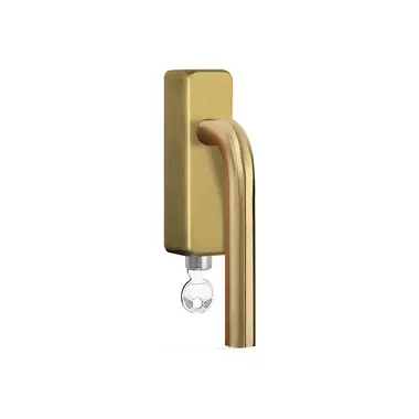 Draaikiep raamkruk Mat Goud PVD Afsluitbaar LB3-DKLOCK-O