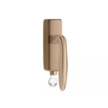 Draaikiep raamkruk licht brons PVD Afsluitbaar LB18H-DKLOCK-O
