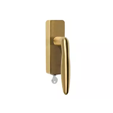 Draaikiep raamkruk Mat Goud PVD Afsluitbaar LB18H-DKLOCK-O