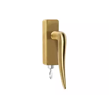 Draaikiep raamkruk rechts Mat Goud PVD Afsluitbaar LB20-DKLOCK-O