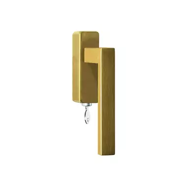 Draaikiep raamkruk Mat Goud PVD Afsluitbaar BSQ2-DKLOCK-O
