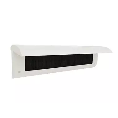 Tochtklep Cremewit RAL9001 kunststof Deco met borstel