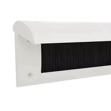 Tochtklep Wit RAL9016 kunststof Deco met borstel