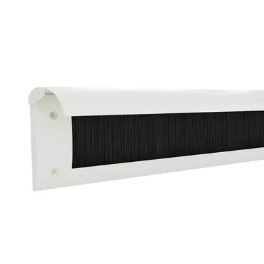 Tochtklep Wit RAL9010 kunststof houder, metalen klep Luxe met borstel