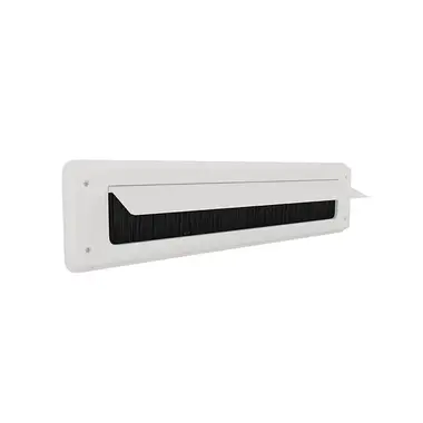 Tochtklep Wit RAL9016 Classic met borstel 86 x 345mm