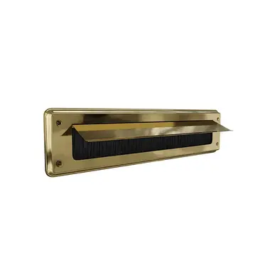 Tochtklep Messing Classic met borstel 86 x 345mm