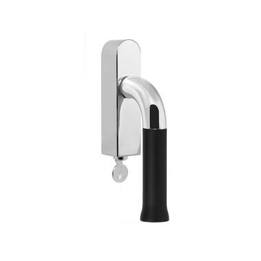 Draaikiep raamkruk RVS gepolijst/zwart Nour EV101 afsluitbaar Edward van Vliet 164mm