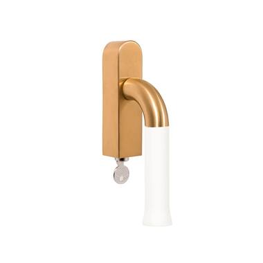 Draaikiep raamkruk Mat goud PVD/wit Nour EV101 afsluitbaar Edward van Vliet 164mm