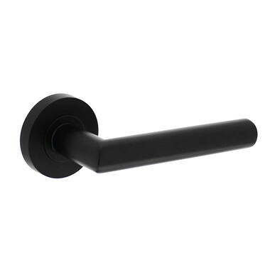 Intersteel Deurkruk Zwart Bastian op ronde rozet 52x10mm 146mm