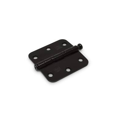 Kogellagerscharnier ronde hoeken 76x76 mm RVS geborsteld zwart