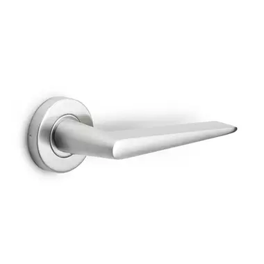 Deurklink RVS Maniago 128mm op ronde verende rozet