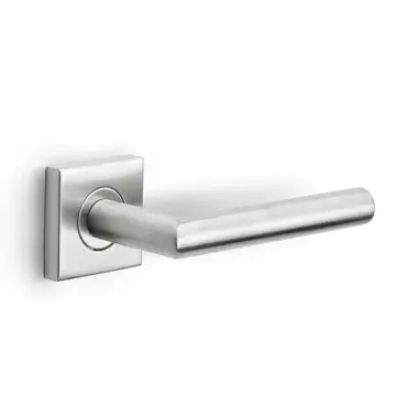 Deurklink RVS Palermo 135mm op vierkante verende rozet