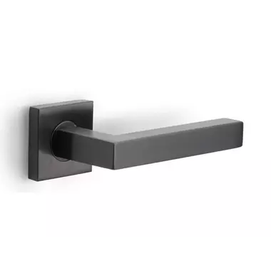 Deurklink Gunmetal PVD Napels 135mm op vierkante verende rozet