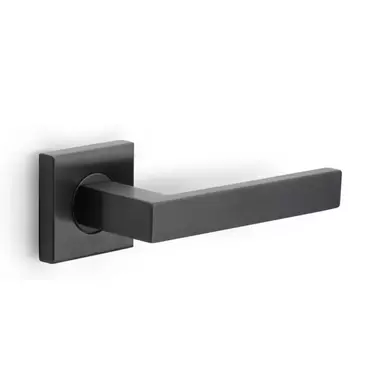 Deurklink Gunmetal PVD Siena 135mm op vierkante verende rozet