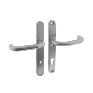 Intersteel Veiligheidsbeslag SKG*** met kerntrekbeveiliging profielcilindergat 92 mm geveerd smal ovaal achterdeurbeslag RVS