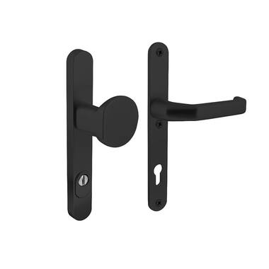Intersteel Veiligheidsbeslag smal SKG*** greep/kruk profielcilinder 92 mm met kerntrekbeveiliging zwart