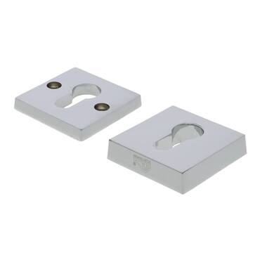 Veiligheidsrozetten set Chroom Bauhaus SKG3 vierkant 55mm