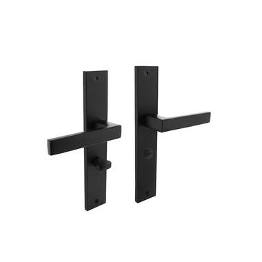 Intersteel Deurkruk Hera op schild 245x45 mm WC63/8 mm mat zwart