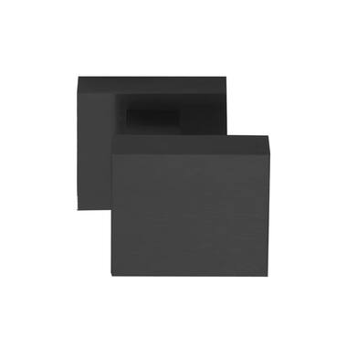 Voordeurknop Zwart vast op rozet vierkant 60mm Square LSQ60V