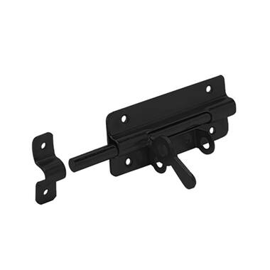 Hangslotgrendel Zwart 100x52mm Uitslag pen 35mm, pen 10mm dik
