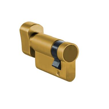 Knopcilinder enkel Messing 35/10mm, knopzijde 5mm verlengd