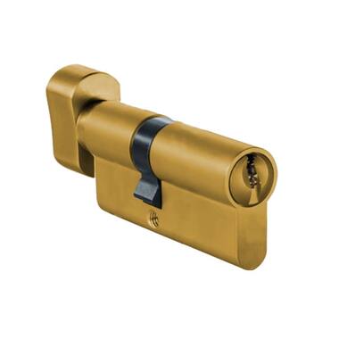 Knopcilinder dubbel Messing 30/40mm SKG2, sleutelzijde 10mm verlengd